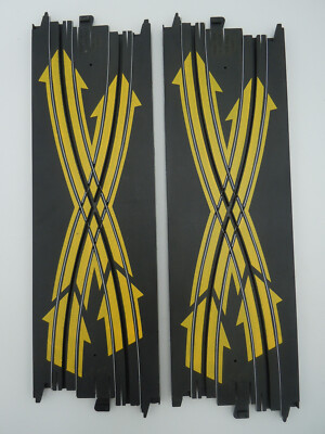 MATTEL TYCO 9'' STRAIGHT LANE CHANGER CRISSCROSS TRACK ~ 2 PC ~ EXC-MINT ~ CLEAN