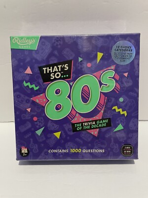 Ridley's That's So 80s Trivia Game Of The Decade for Parties New And Sealed