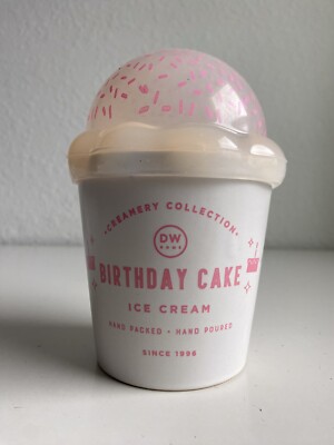DW Home Birthday Cake Scented Candle 10.8 Oz Creamery Collection Decorative Lid