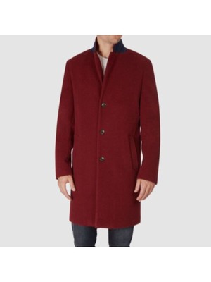 

TOMMY HILFIGER Мужское однобортное полушерстяное пальто Addison Maroon, ADDIOAHA0010