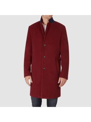 TOMMY HILFIGER Мужское однобортное полушерстяное пальто Addison Maroon 48R