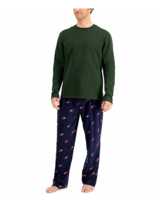 

CLUBROOM Комплекты Темно-синие однотонные с длинным рукавом Круглый вырез Прямые штанины На каждый день Размер, Navy