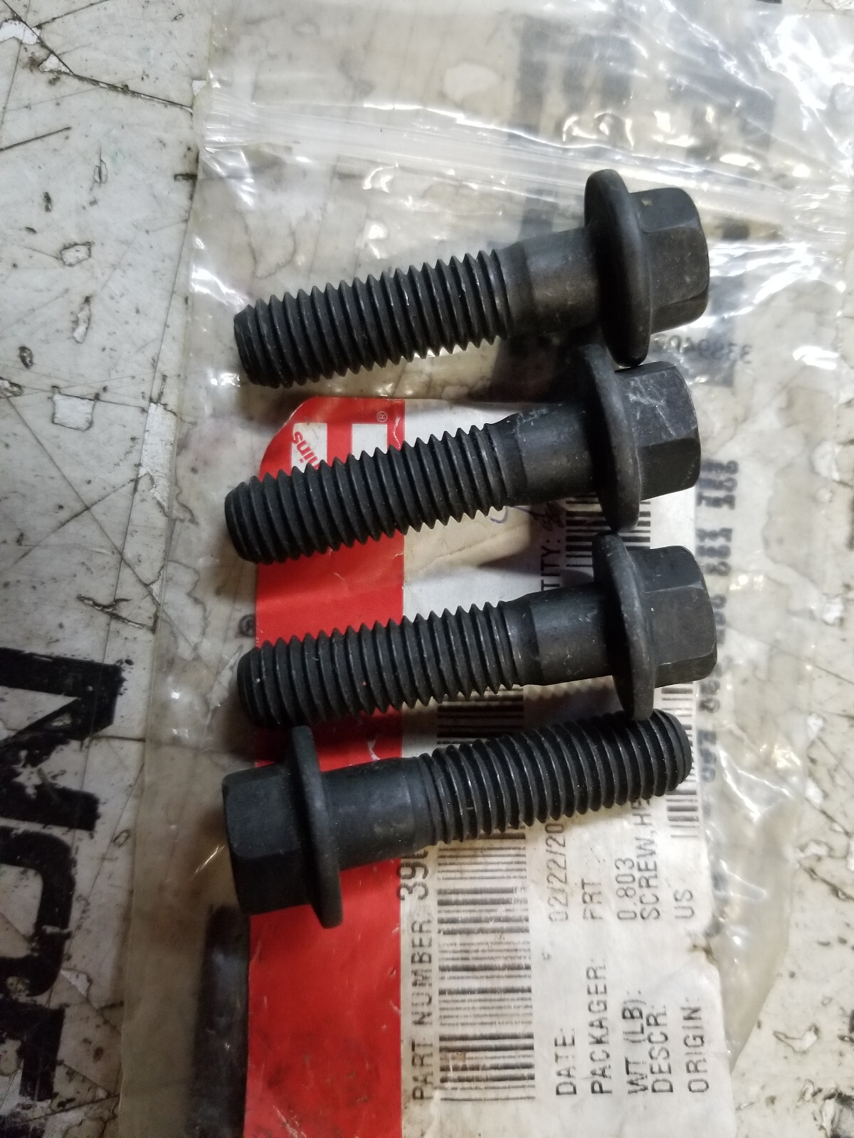 CUMMINS 3903464 STARTER MOUNTING BOLTS 6.7 LOT OF 4PC AS SHOWN - Picture 1 of 3