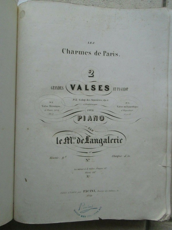 Recueil Musique 1847/1851 : Valses, Polkas, Mazurkas.