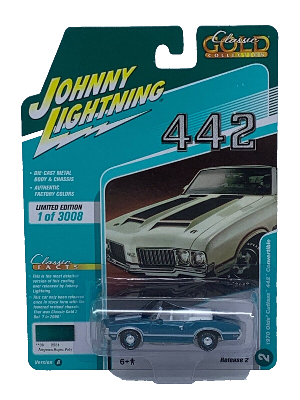 1/64 JOHNNY LIGHTNING 1970 Oldsmobile 442 Convertible in