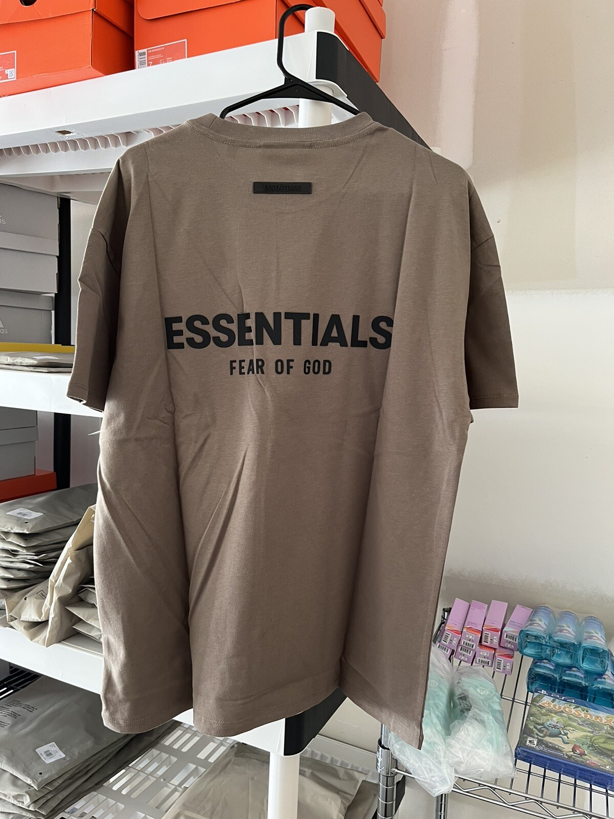 essentials taupe t shirt