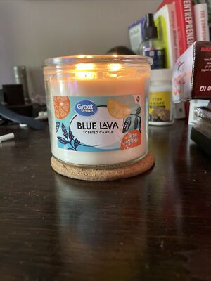 Great Value Blue Lava Scented 14oz Candle 3-Wick Capri Blue Dupe TikTok Viral