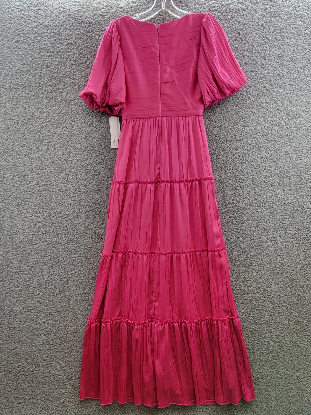 AQUA Formal Pleated Cutout A-Line Dress Women's 0 Pink Back Zipper Closure - Picture 13 of 19