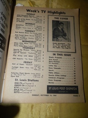 Oct. 15, 1962 St. Louis Post-Dispatch TV Magazine-Mark Richman 