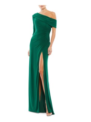 IEENA FOR MAC DUGGAL Женское зеленое трикотажное платье с запахом и длинными рукавами без подкладки 4