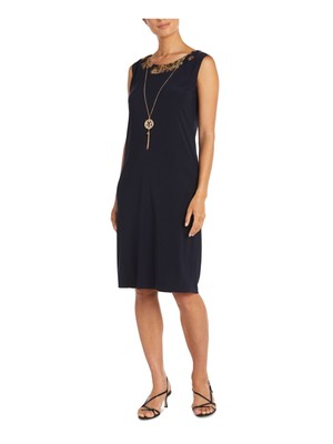 R&M RICHARDS PETITE Женское темно-синее платье-сорочка без рукавов длиной до колена Petites 10P