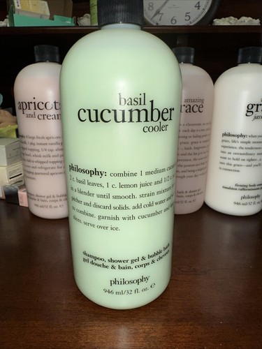 PHILOSOPHY BASIL CUCUMBER COOLER SHAMPOO, SHOWER GEL, BUBBLE