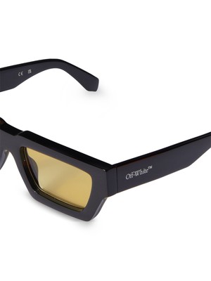 Pre-owned Off-white Oeri129s24pla0011018 Manchester Black Yellow Sunglasses
