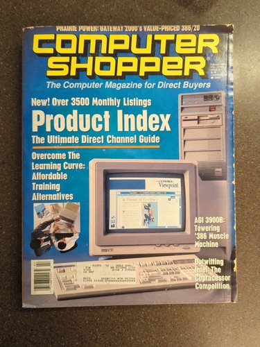 Vintage 1990 computer shopper magazine, Gateway 2000 Intel
