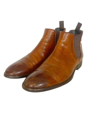 

TO BOOT NEW YORK Мужские коричневые кожаные ботинки Wesley с круглым носком на блочном каблуке, Коричневый, 108204N