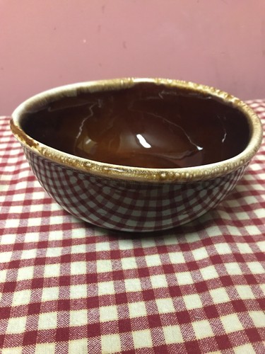 Vintage McCoy Pottery 7 1/2 Inch Brown Drip Mixing Bowl USA  #7027