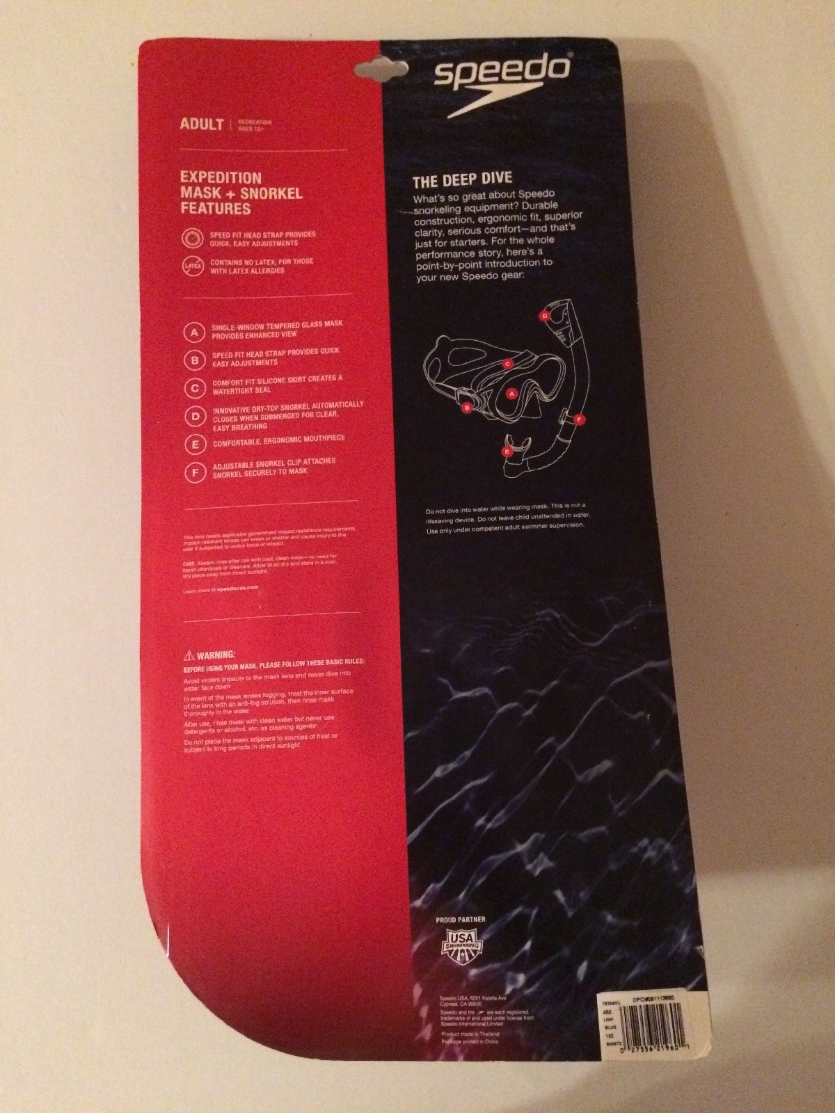 Speedo Dive Expedition Mask and Snorkel Pink Blue New NIP