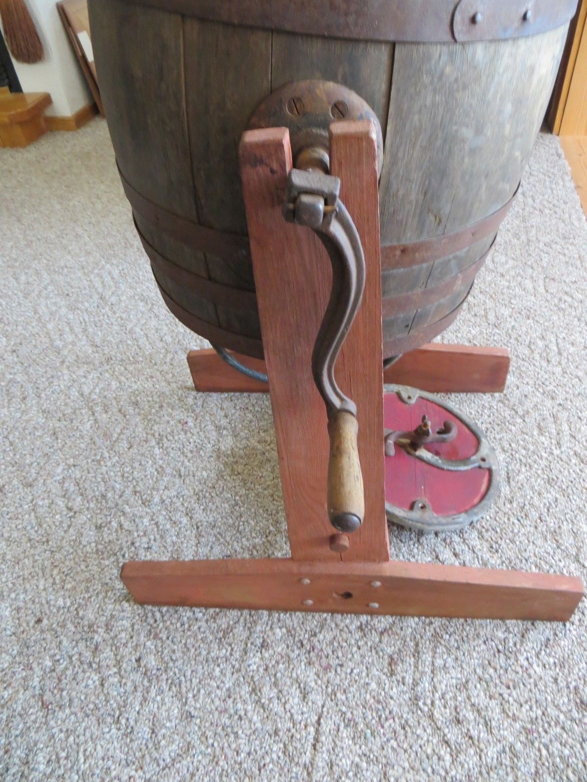 HAND CRANK ANTIQUE 1800'S BUTTER CHURN FAVORITE BY JOHNSON MFG.CO ROCKFORD ILL.