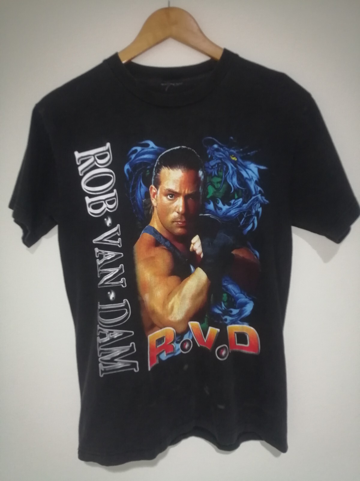 Vintage Bootleg Y2K​ WWF​ Rob Van Dam R.V.D T​ Shirt​ No Tag