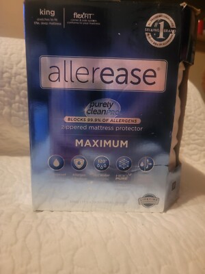 ALLEREASE MAXIMUM Zippered Mattress Protector (KING SIZE) Blocks 99.9% Allergens