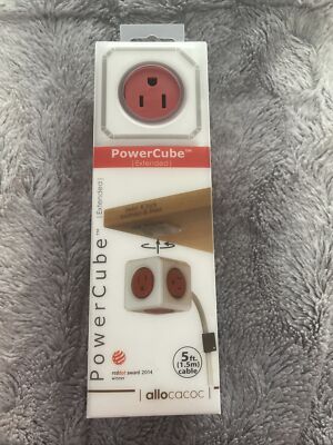 ALLOCACOC POWERCUBE 5 OUTLETS EXTENDED 5' ADAPTER 125V 15A 1875W SURGE PROTECTOR