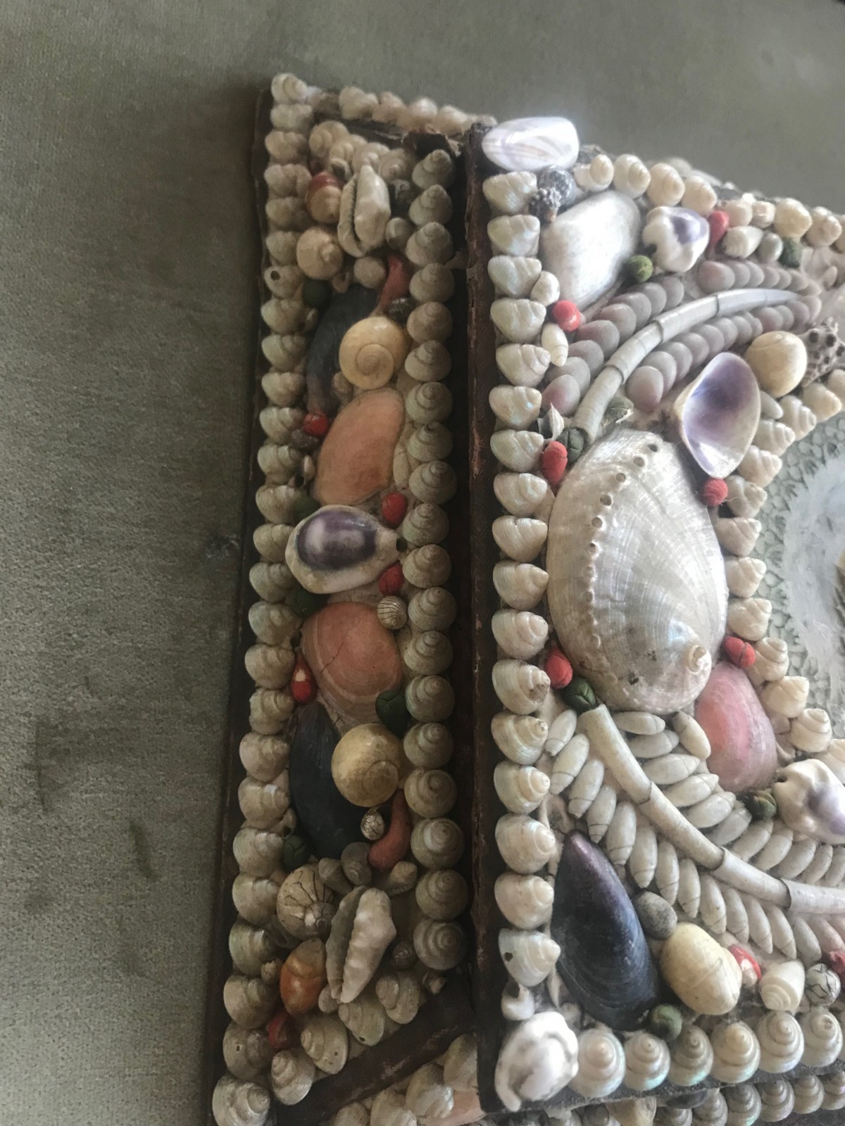 Antique 1800's Sailors Valentine Shell Decorated Box - Maritime Folk Art