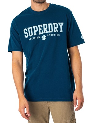 

Мужская спортивная футболка Code Core Superdry, синяя, Синий, M1011656A-BR0