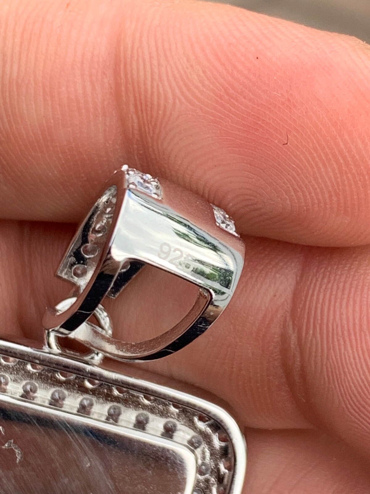 Pre-owned Silver 925  Custom Hip Hip Photo Pendant Iced Memory Moissanite Pass Diamond Test In 14k Yellow Gold