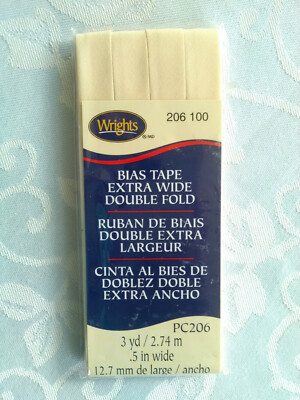 3 yards Sunlight Yellow 1/2'' Extra Wide Double Fold BIAS TAPE Wright's 206-100