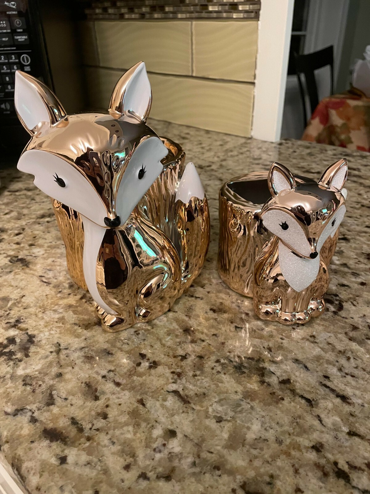 New Bath & Body Works Rose Gold Fox Candle Holder and Fox Soap Holderの