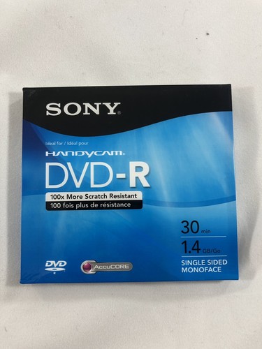 Sony Handy Cam Dvd-r 30 Minute 1.4 Gig Lot Of 5 Nib Single Sided Monoface