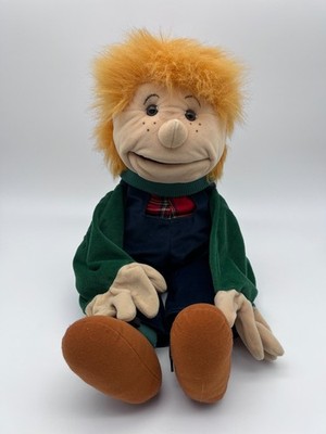 Folkmanis Puppets Junge Handpuppe Latzhose Sammlerstück weiches Plüschtier VTG