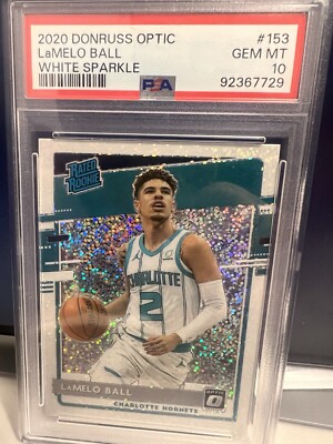 2020 Optic Lamelo Ball White Sparkle Pop 7!! Gem Mt10 PSA