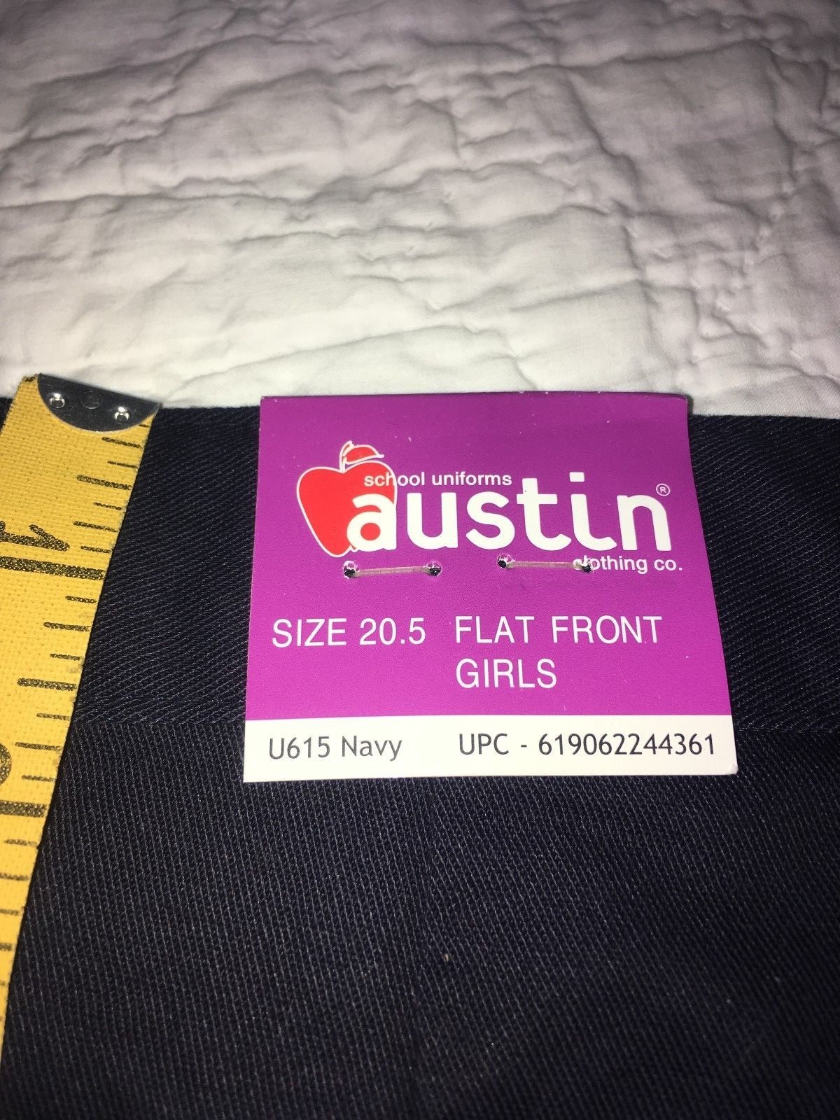 Austin Schl Uniform Navy Blue GIRLS Sz 20.5  FLAT Zipper FRONT SHORTS Adjustable