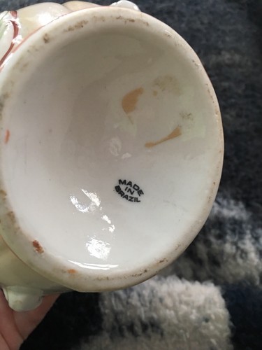 Vintage Ceramic/Porcelain Hand Painted Vase, Made in Brazil