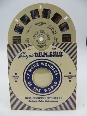 View-Master Reel 47, Glacier Nat'l Park, Montana, Circular Hand Lettered Reel