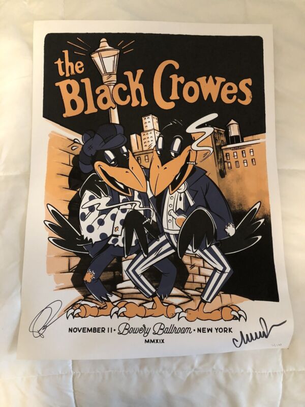 THE BLACK CROWES tour poster Bowery Ballroom 11.11.19 SIGNED Robinson Brothers
