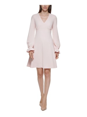 

CALVIN KLEIN Женское розовое платье-футляр длиной выше колена с длинными рукавами на подкладке размера плюс, Розовый