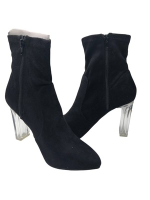 ДИКАЯ ПАРА женских черных полупрозрачных ботильонов Baylee с острым носком на блочном каблуке длиной 8,5 М