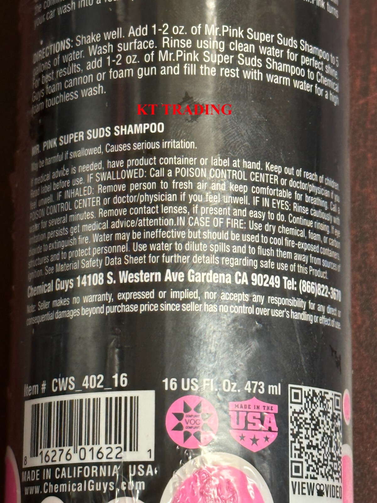 Chemical Guys MR PINK Car SUPER SUDS Detailing SHAMPOO SUPERIOR SURFACE CLEANSER