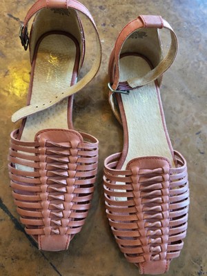 Used Womens Seychelles Flats  7.5 Leather Cognac Color