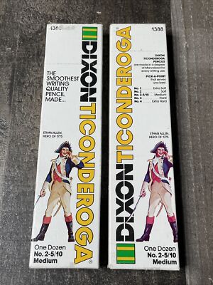 Dixon Ticonderoga Pencils No 2 5/10 Medium 1388 Quality Writing Ethan Allen Vtg