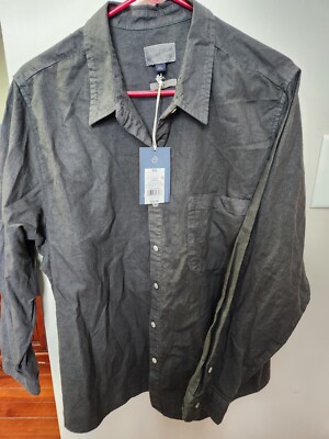 WOMENS UNIVERSAL THREAD BUTTON-UP GRAY LONG SLEEVE COLLARED CHOOSE SIZE