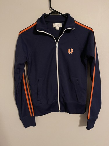 Vintage Fred Perry Navy Blue Orange Full Zip Track Jacket