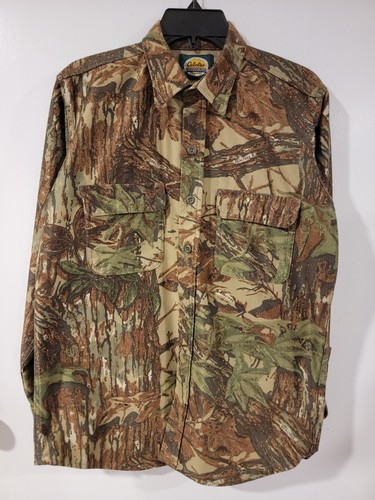 Vintage Cabelas Realtree Camo Flannel Mens Size Medium Tall Made In USA 56835