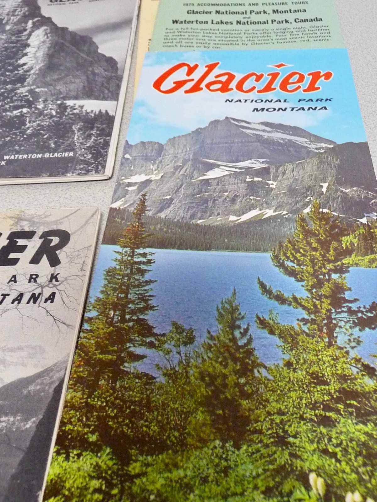 Glacier National Park Waterton Vintage Travel Brochures Maps 1965 Montana State