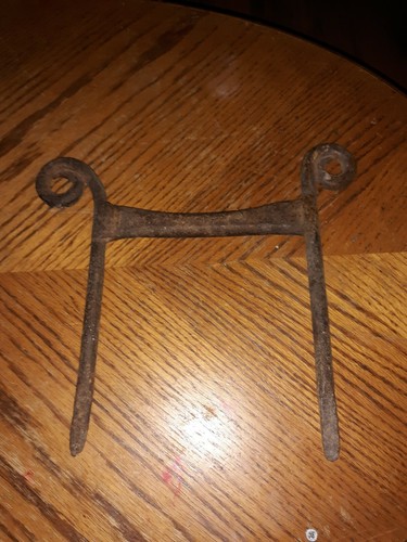 Antique Blacksmith Hand Forged Boot Scraper Wrought Iron Early primitive, curls