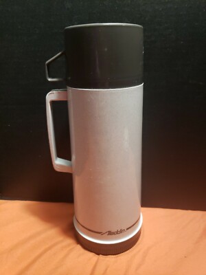 Aladdin 1qt Gray Thermos Vacuum Bottle Complete plastic 