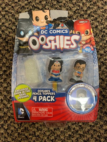 DC Comics - 4 pk Ooshies - Wonder Woman - Clark Kent - Glow in the Dark Arrow