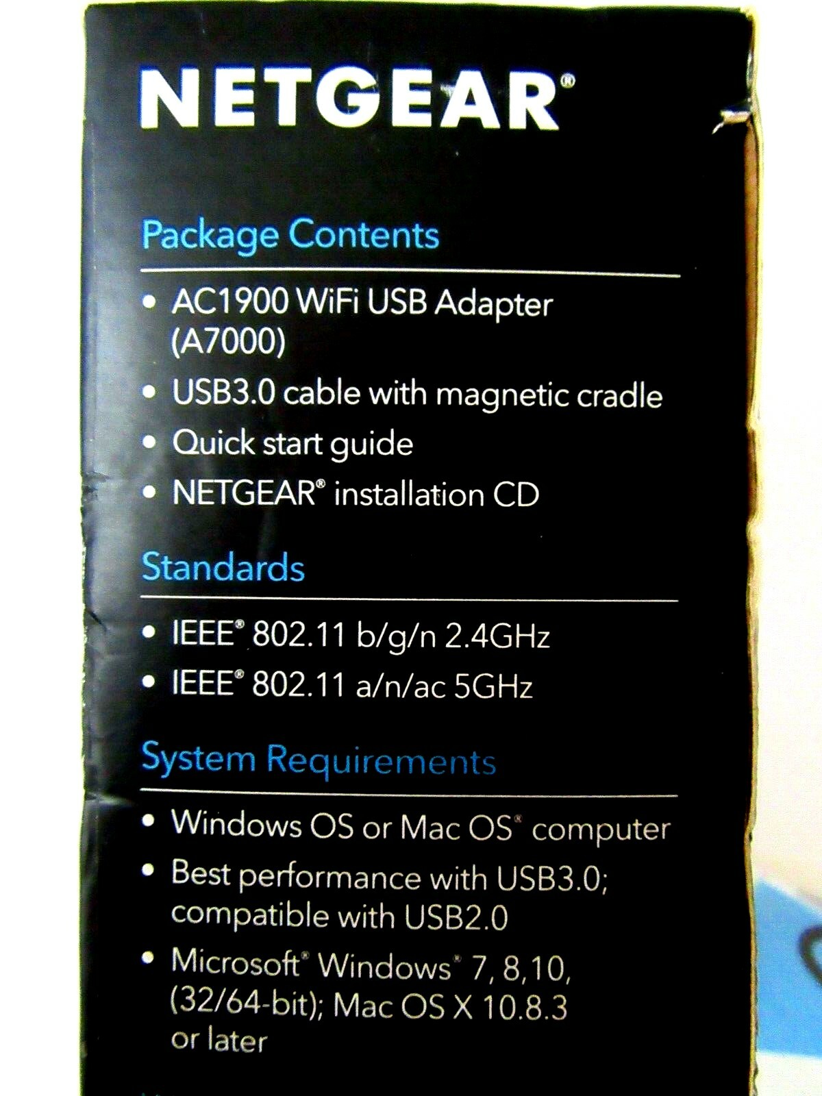 NETGEAR Nighthawk AC1900 WiFi USB 3.0 Duel Band WiFi Adapter